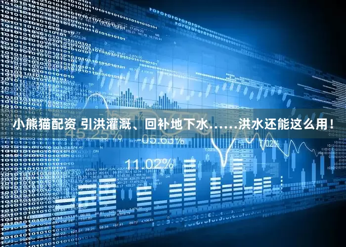 小熊猫配资 引洪灌溉、回补地下水……洪水还能这么用！